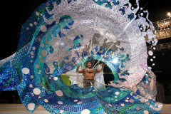 Queen of Carnival, Susan Low portraying Yemaja-Orisha, Goddess of the Sea at Dimanche Gras, 2008